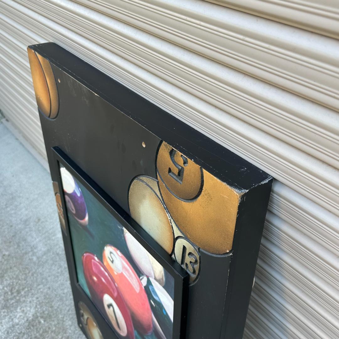 ビリヤード ボール デザイン 木製看板 アートパネル ガレージ バー インテリア