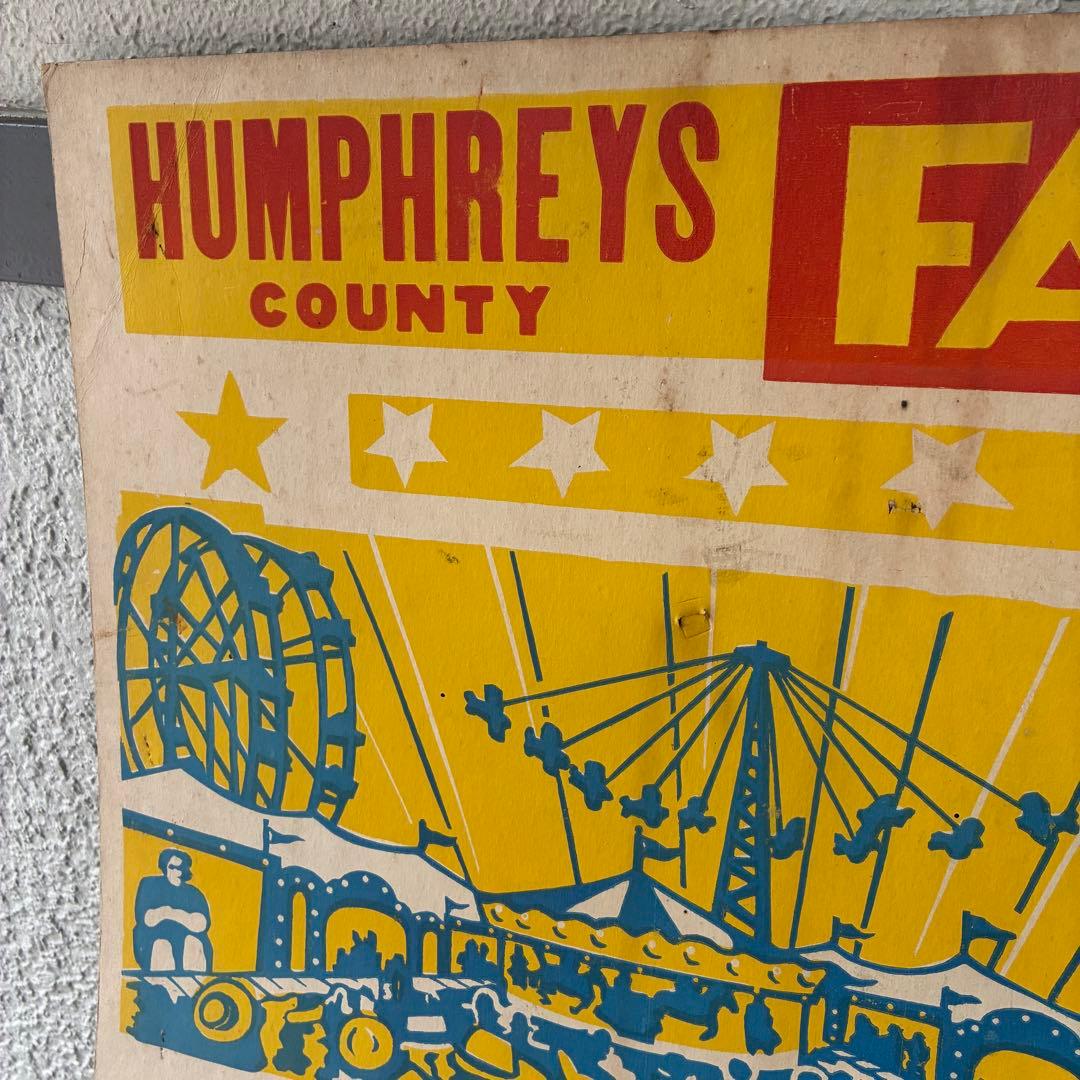 レア！50s〜アメリカアンティーク実物サーカス遊園地FAIR広告ヴィンテージ雑貨