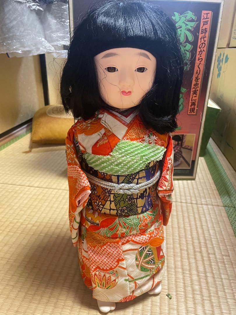 茶運人形 約45cm 和柄着物