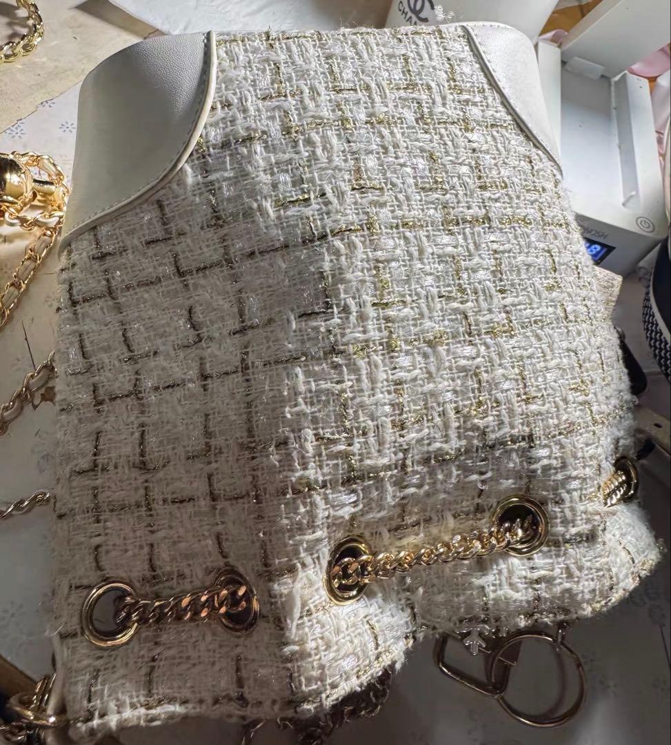 希少　レア　非売品 CHANEL ノベルティ ネイビー ツイード バケットバッグ