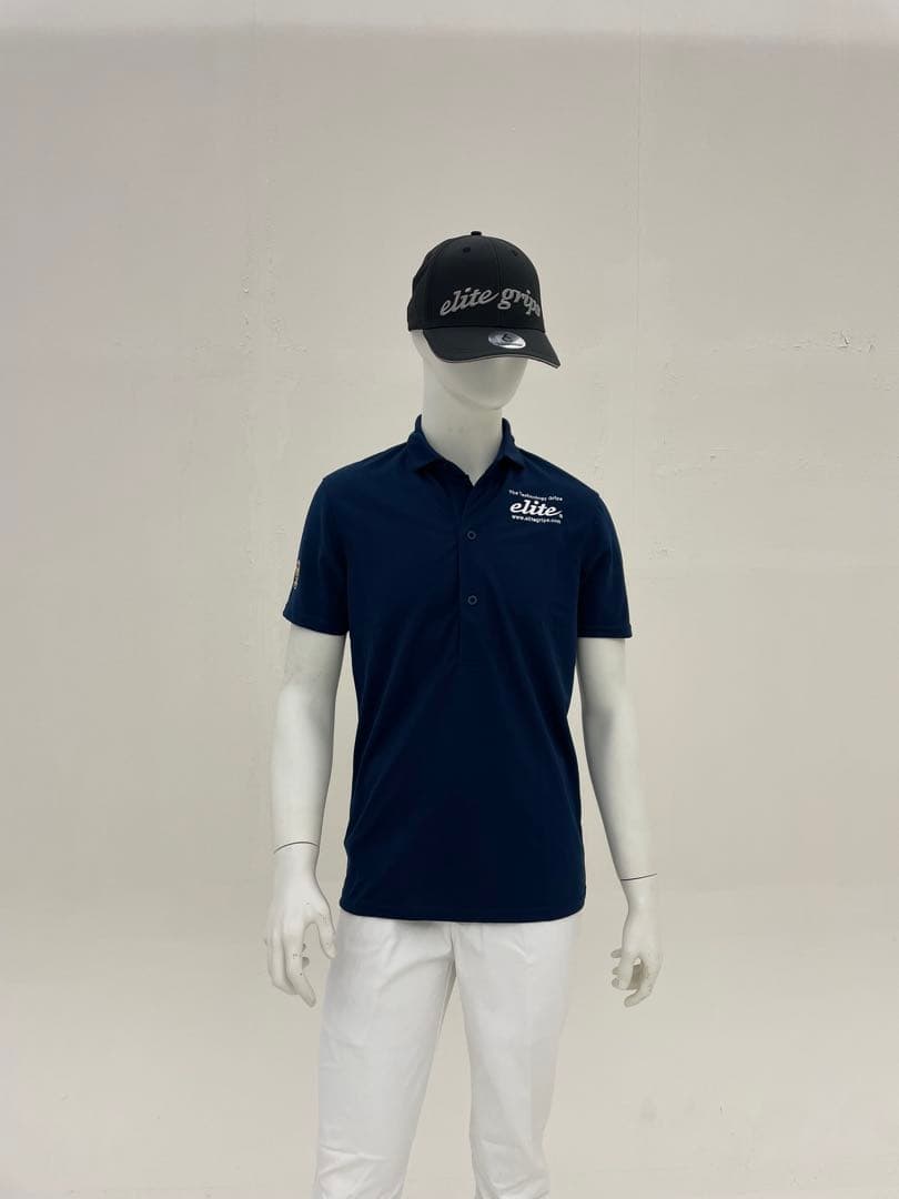 エリートグリップ　半袖ポロシャツ　スリムフィット　ネイビー　L 新品
