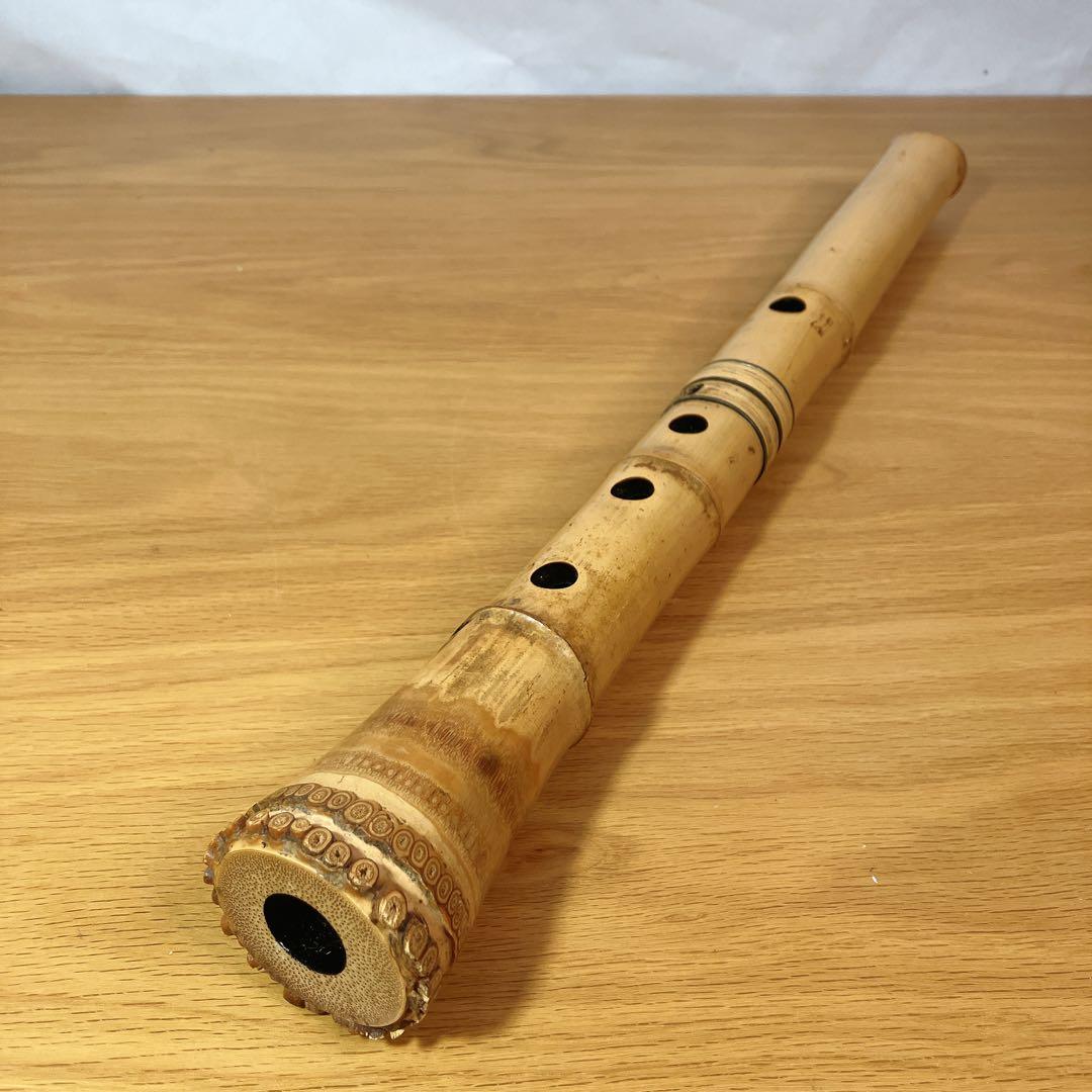 尺八 竹治銘 約1.4尺 42cm 和楽器 伝統工芸 竹製 管楽器