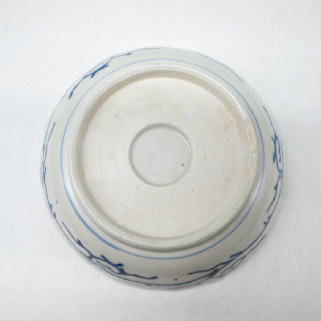 古伊万里　線画　パイナップル　なます皿　2枚