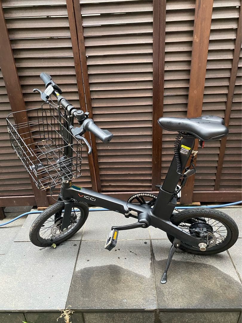 VICCI 電動アシスト折りたたみ自転車 前カゴ付き ★直接引取り★