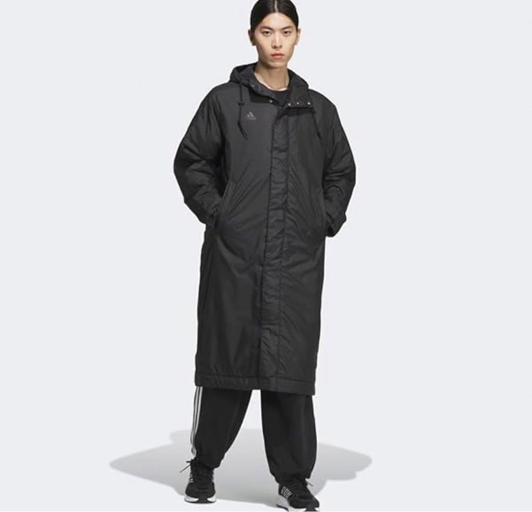 adidas ロングボアコート ブラック　Sサイズ