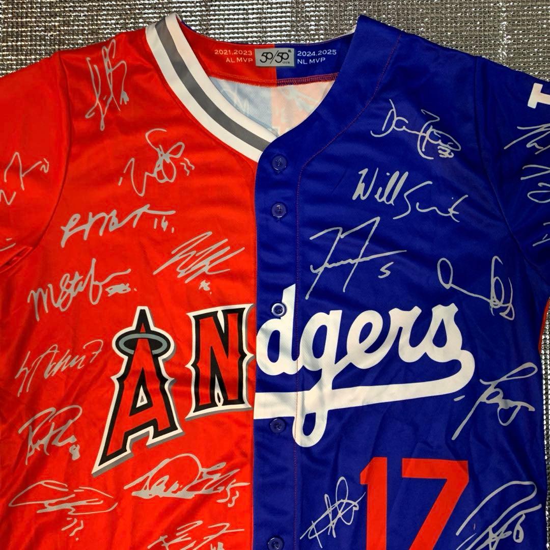 大谷翔平　最新版2025　フルメンバーサインミックスユニフォーム　エンジャース