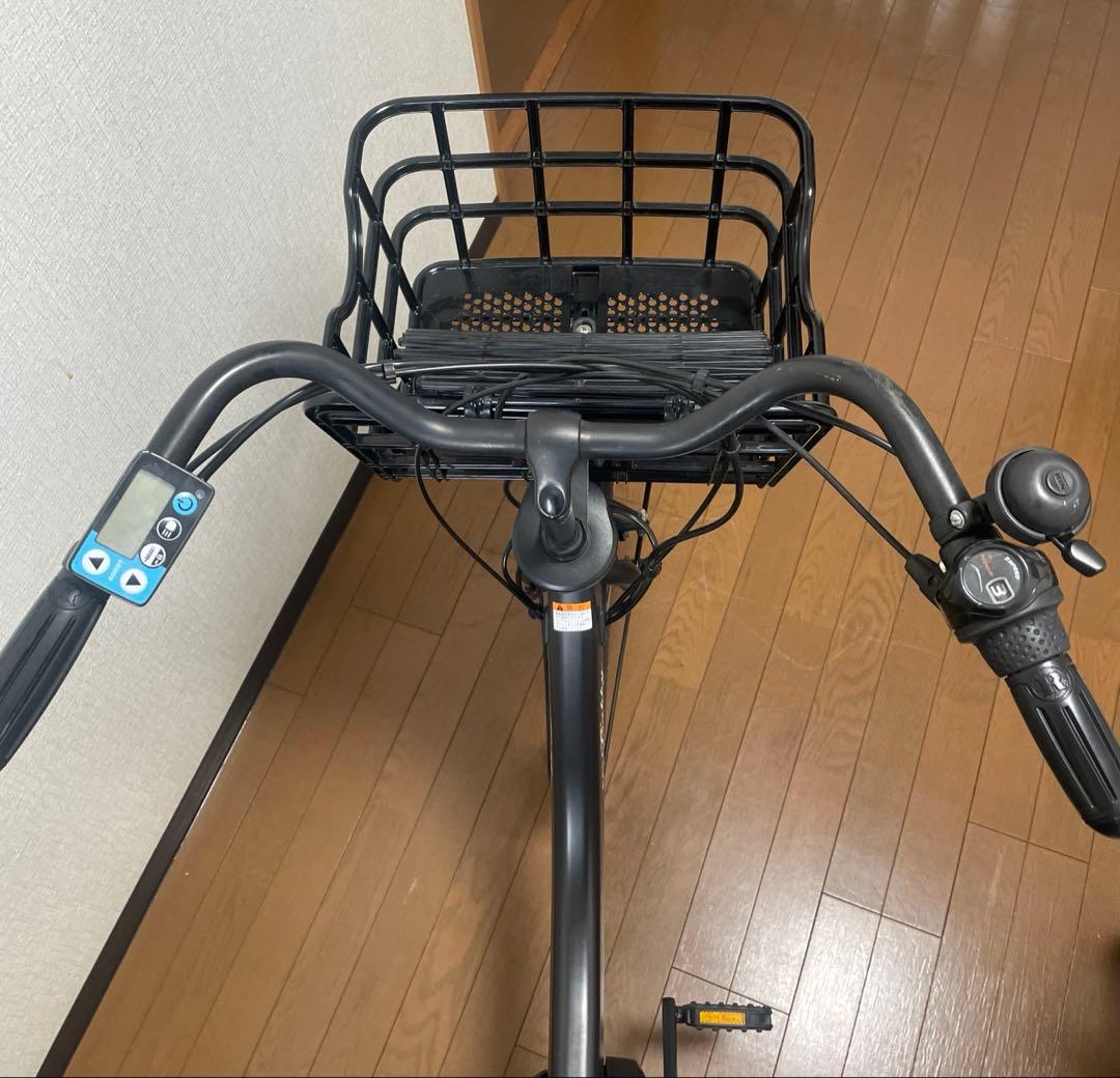 【all mom】ヤマハ 電動自転車 黒 キッズシート付き 子供乗せ