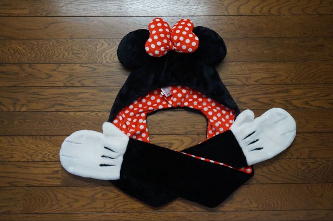 【美品】ディズニー ミニーマウス マフラーキャップ
