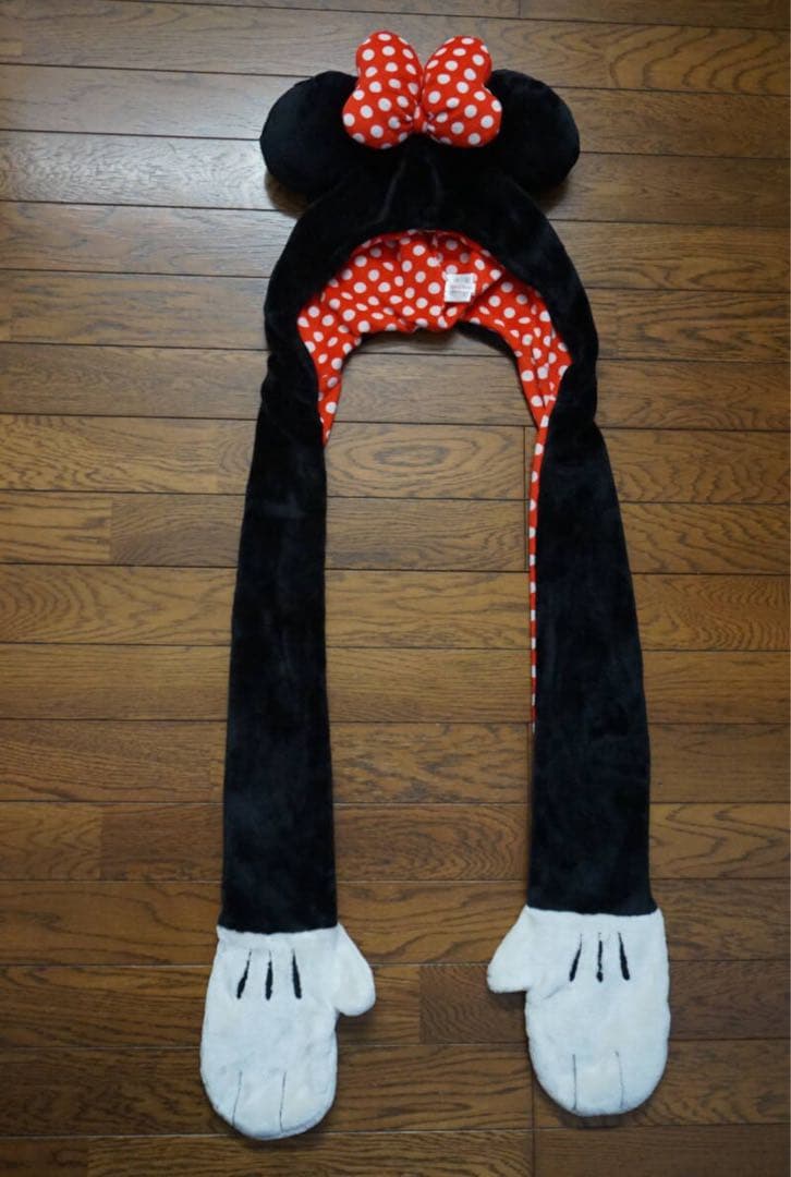 【美品】ディズニー ミニーマウス マフラーキャップ