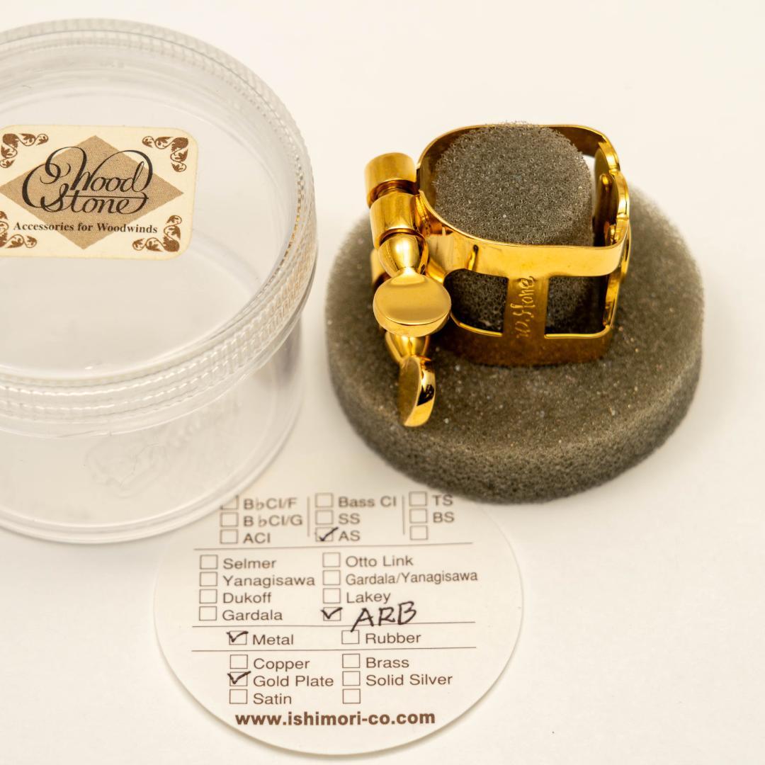 ウッドストーン(Woodstone) 金メッキ アルトサックスリガチャー ARB