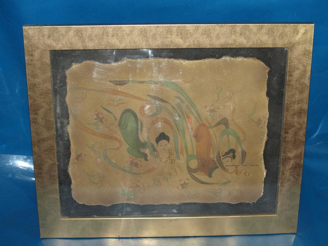 敦煌莫高窟壁画 人物像 発掘品　骨董品 Z0939B34