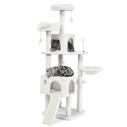 AIFY省スペース キャットタワー スリム 安定強化構造 大型猫用 多頭飼い p