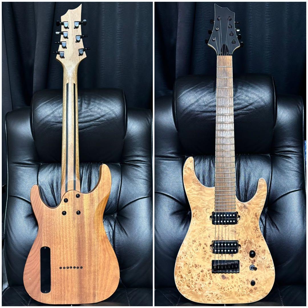 7弦 ギター 木目 ストラト 音出し確認済 メタル ラウド ロック Djent