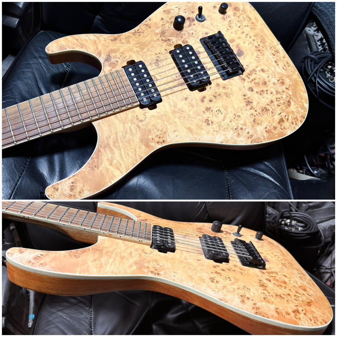 7弦 ギター 木目 ストラト 音出し確認済 メタル ラウド ロック Djent