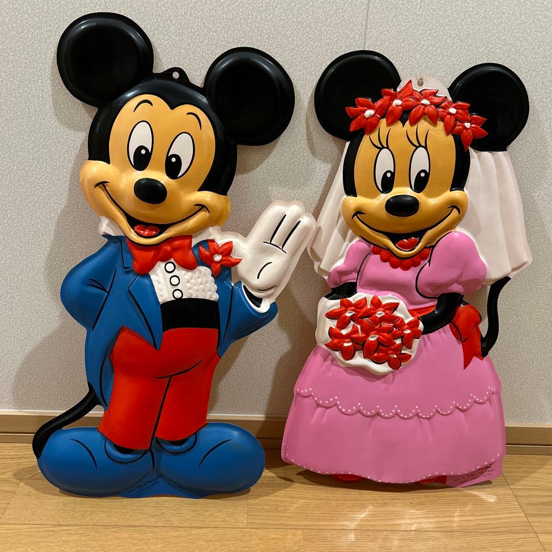 ミッキー ミニー　レトロ　壁掛け　レリーフパネル　ヤングエポック社