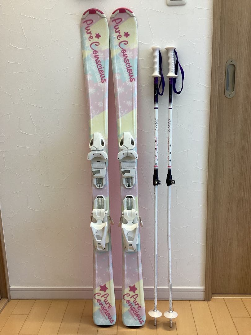 スキー板　ストックセット　子ども　120cm