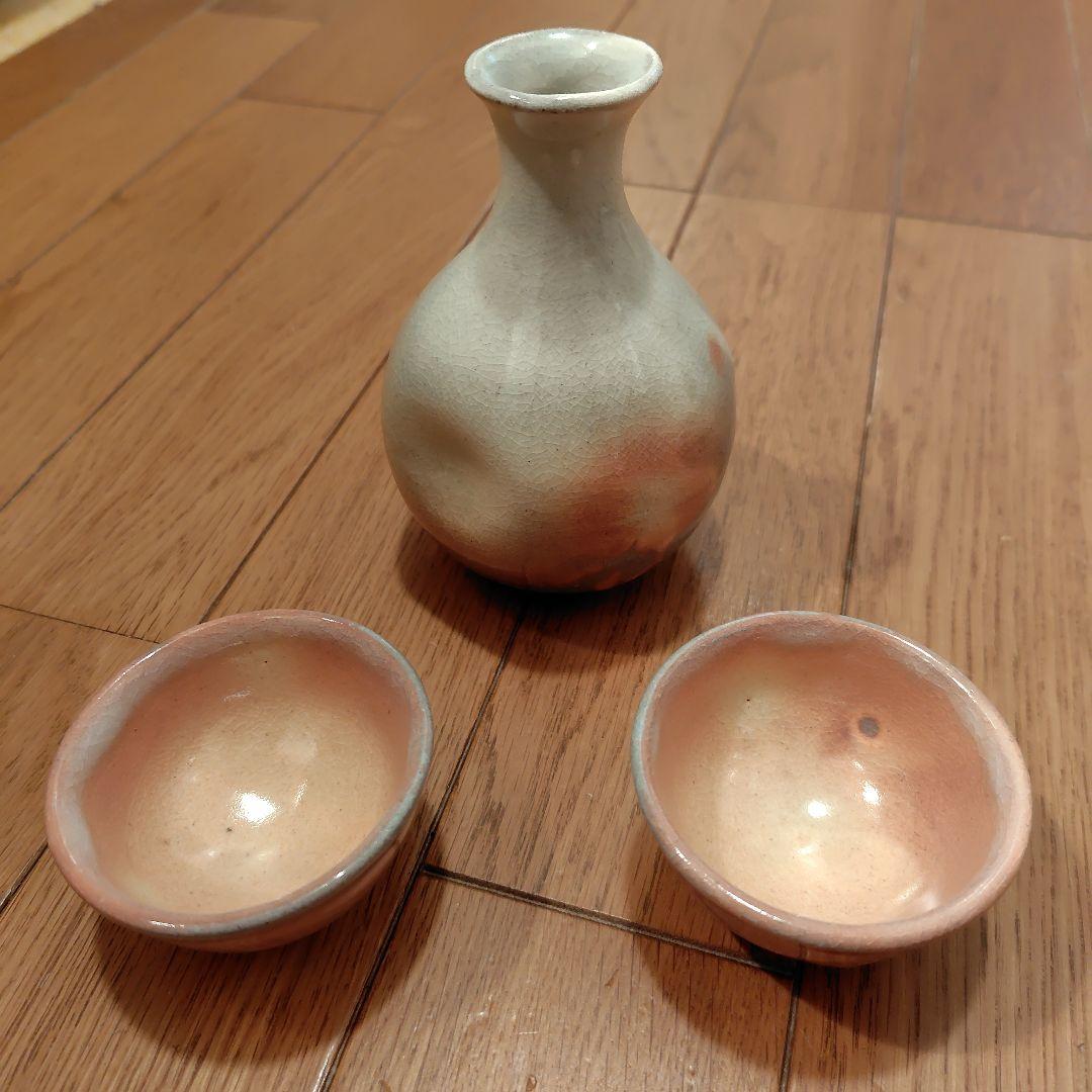 萩焼　松野龍司作　徳利　猪口セット