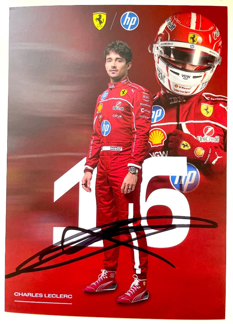 ★直筆サインあり★2025年シャルル・ルクレール（フェラーリ）ドライバーズカード