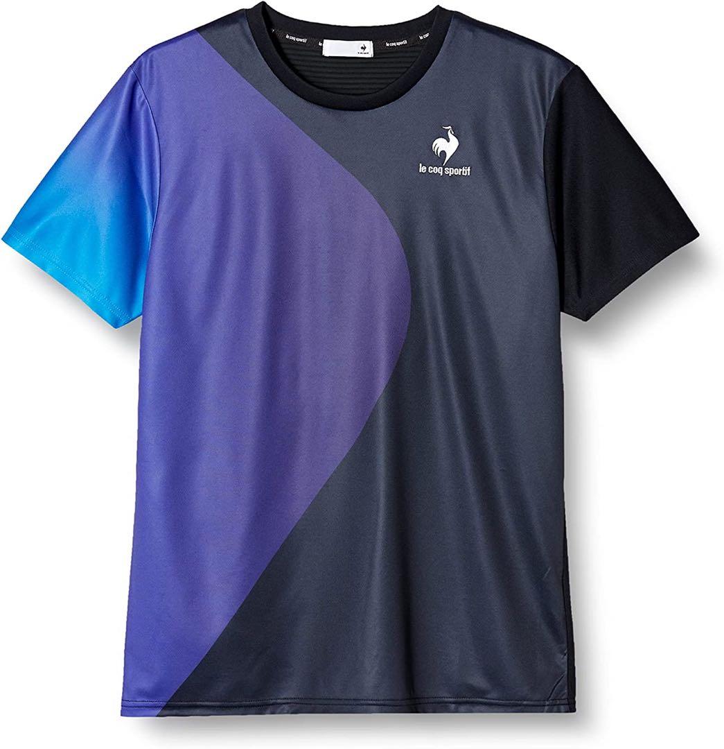 ルコックスポルティフ テニスウェア 半袖Tシャツ紺 QTMUJA04メンズL新品