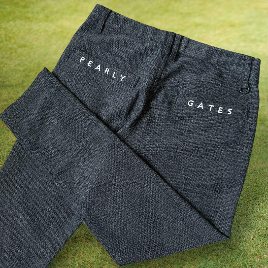 パーリーゲイツ　パンツ　M〜L相当　チャコールグレー　秋冬　グレー　コットン　4