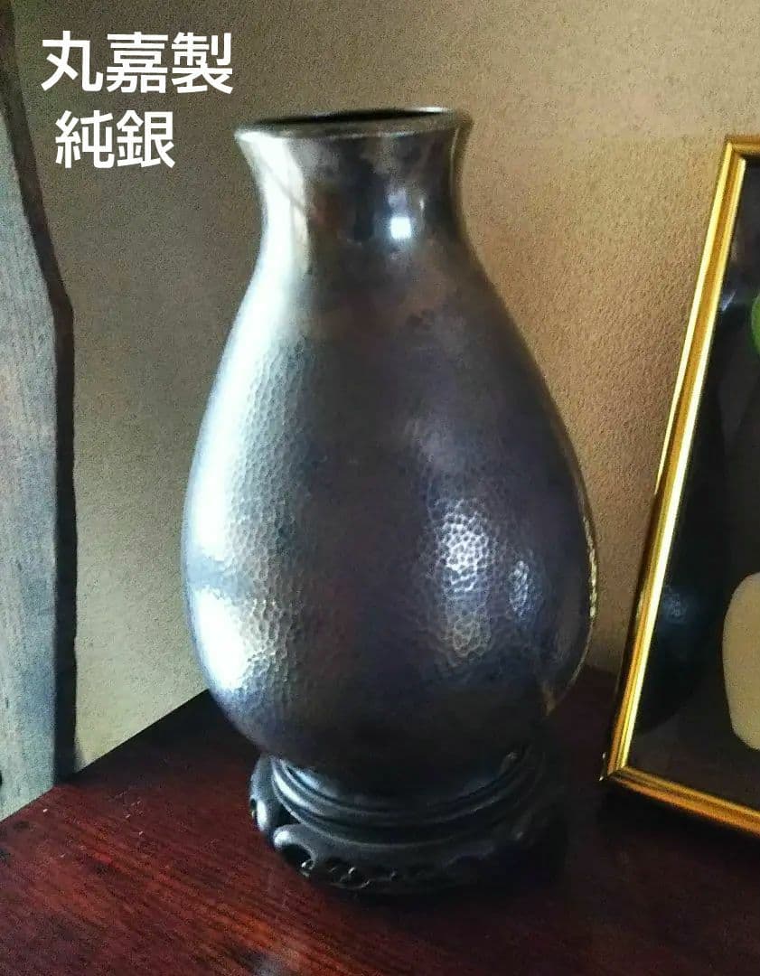 明治～大正 戦前 100年前 純銀 壺 【丸嘉製 】銀壷
