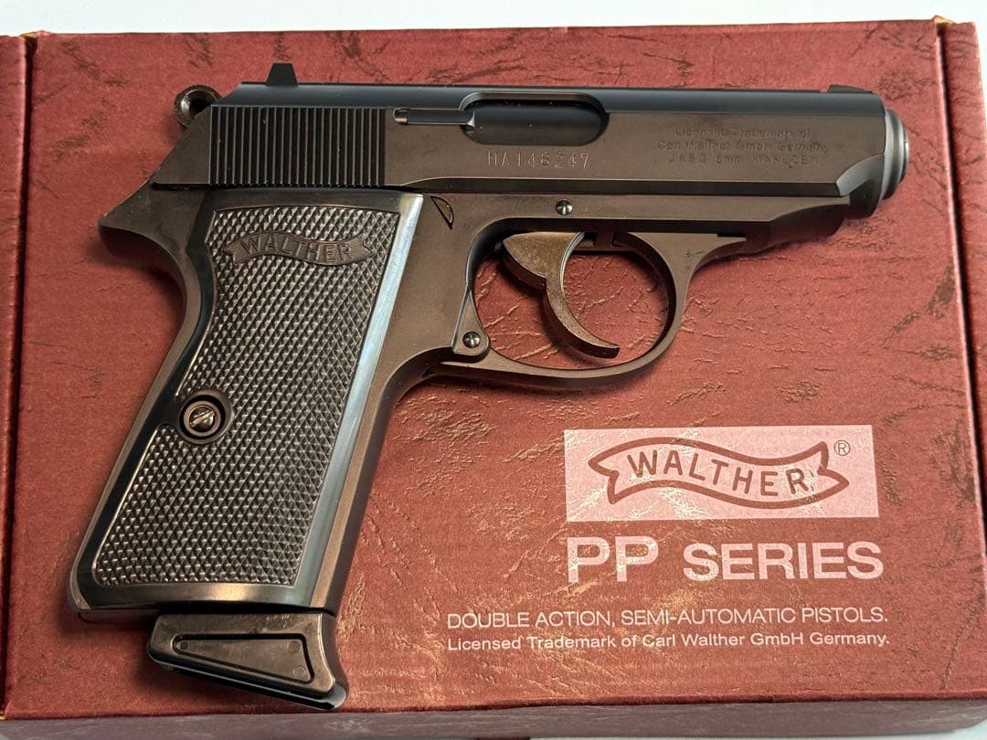 マルゼン製ワルサーニューPPK/Sブラックモデル（ガスブローバック）