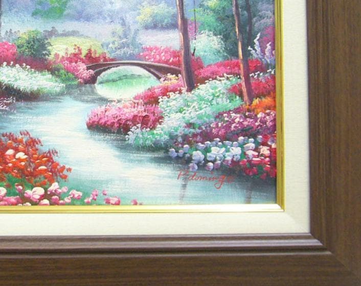 絵画 油絵 肉筆油絵 風景画 華の園