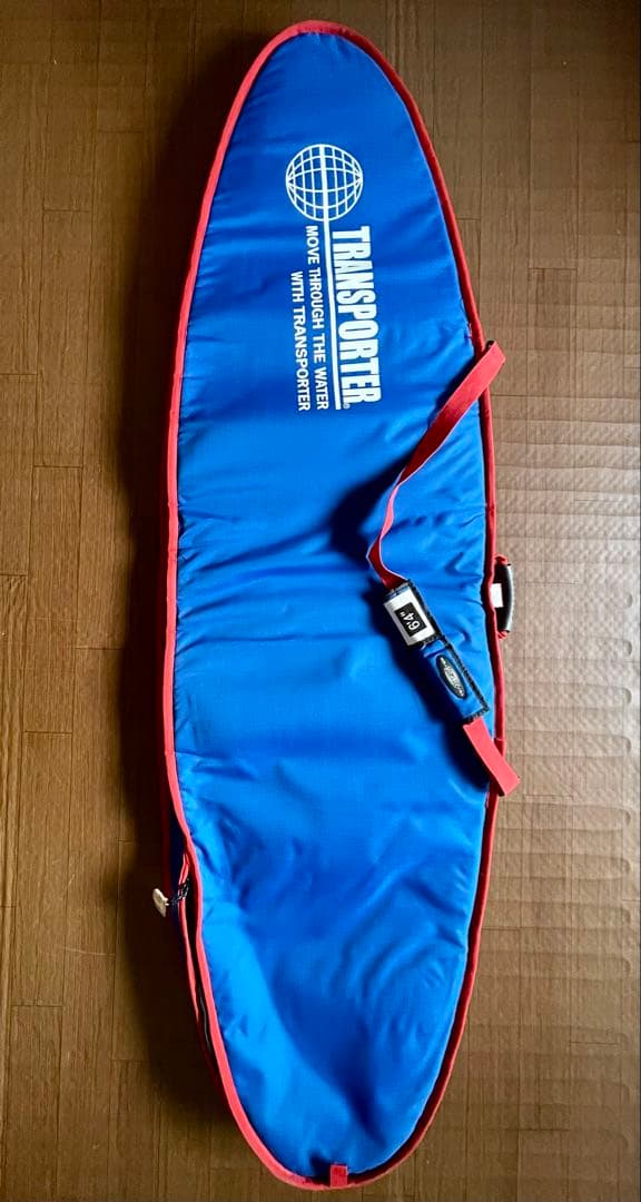 ［美品］TRANSPORTER サーフボードケース 青/赤6’4