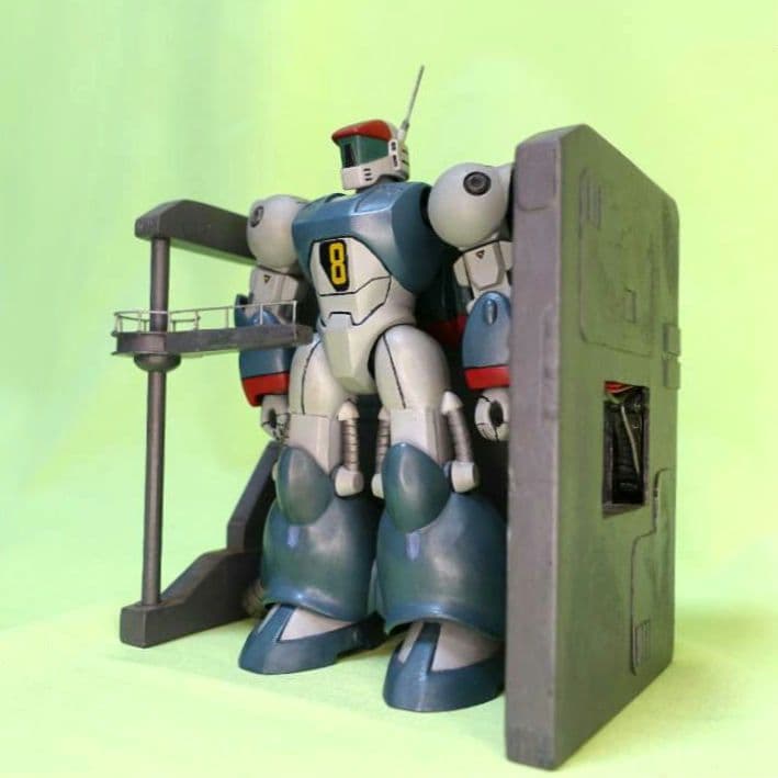 【全塗装完成品】1/144　ラウンド・バーニアン・バイファム ／整備ハンガー付