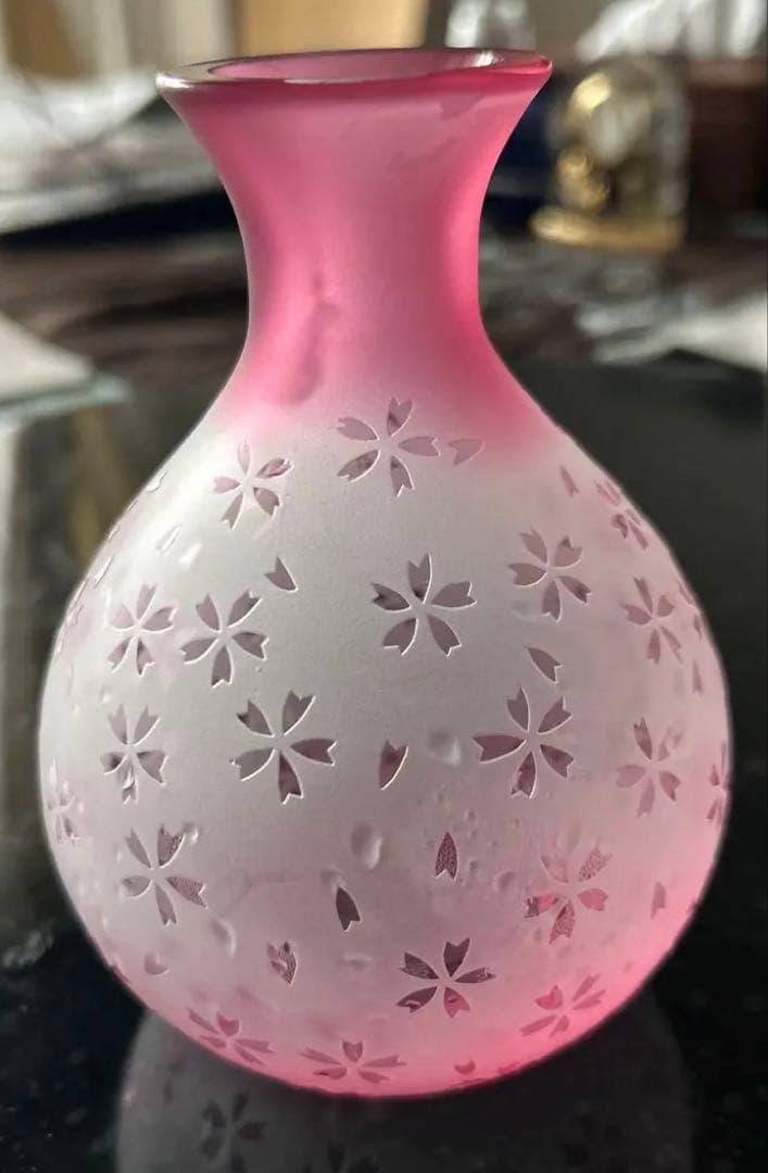 作品)サンドブラストさくら桜模様　徳利とっくり