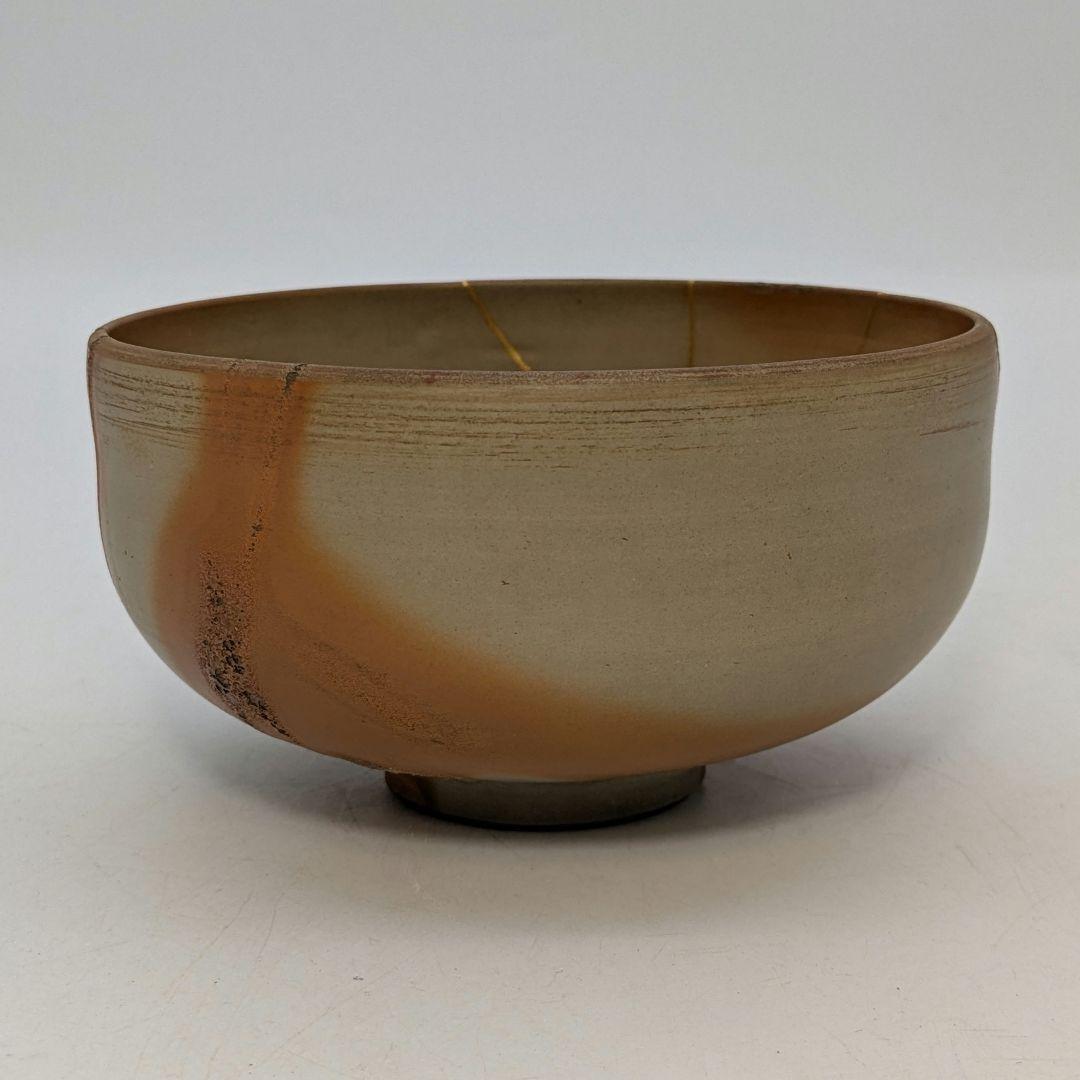 【金継ぎあり】三代 松田華山 備前焼 緋襷茶盌 共箱共布 抹茶碗 茶道具 茶器