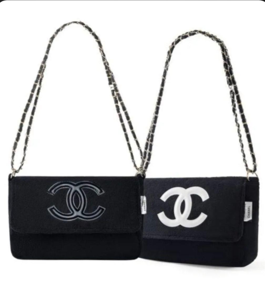 CHANEL ノベルティブラック ショルダーバッグ ブラックロゴ付き