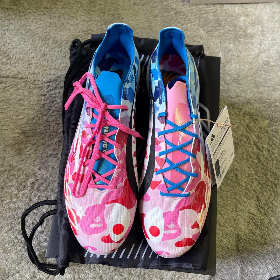 BAPE×アディダスF50 サッカースパイク26ピンク/ブルー