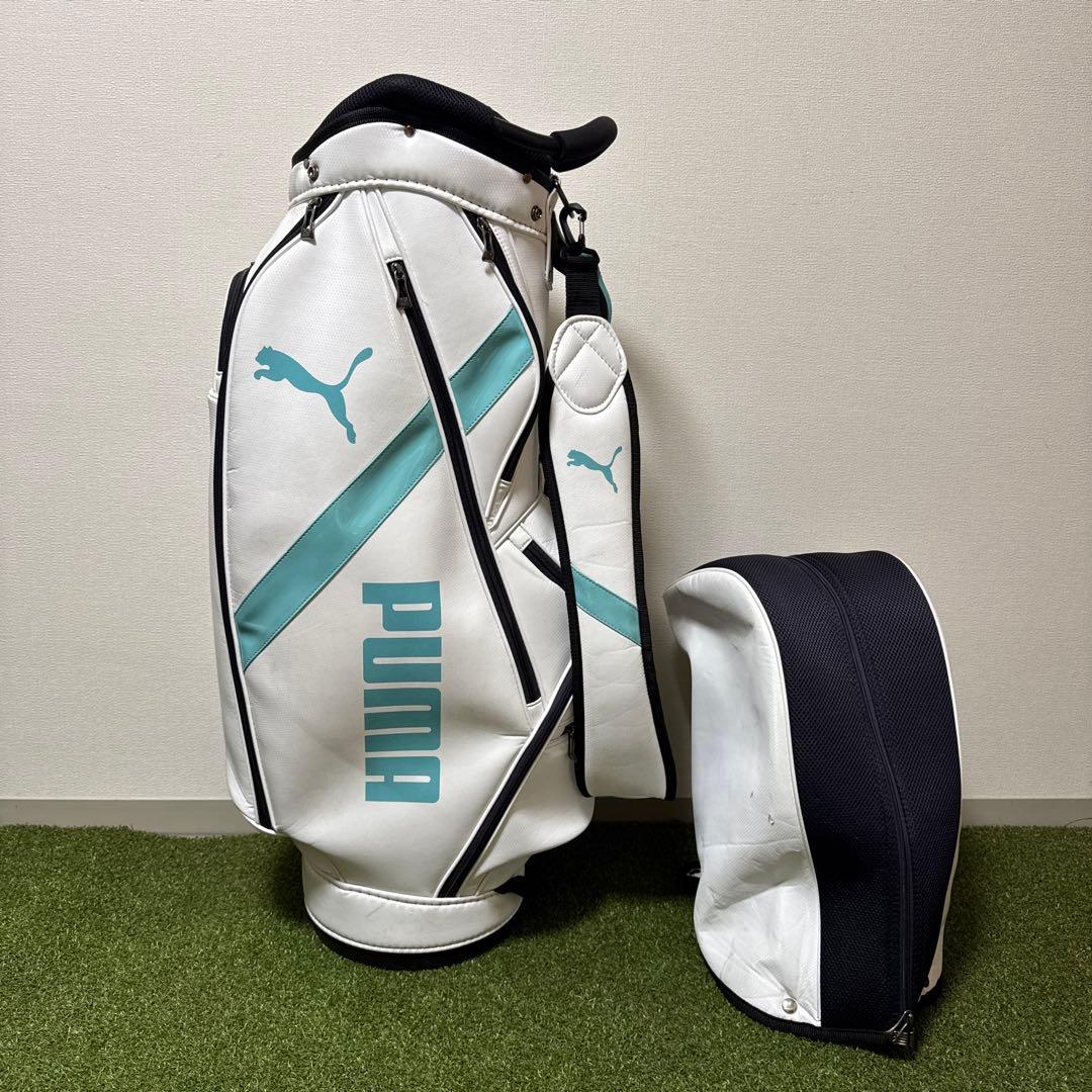 PUMA プーマ 2022年モデル キャディバッグ 9型 ホワイト/ターコイズ