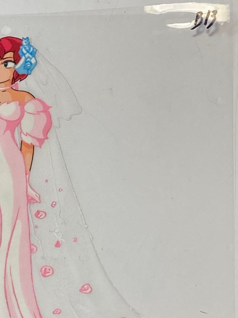 d３９　うる星やつらセル画【ウエディングドレス　弁天？】背景画付き