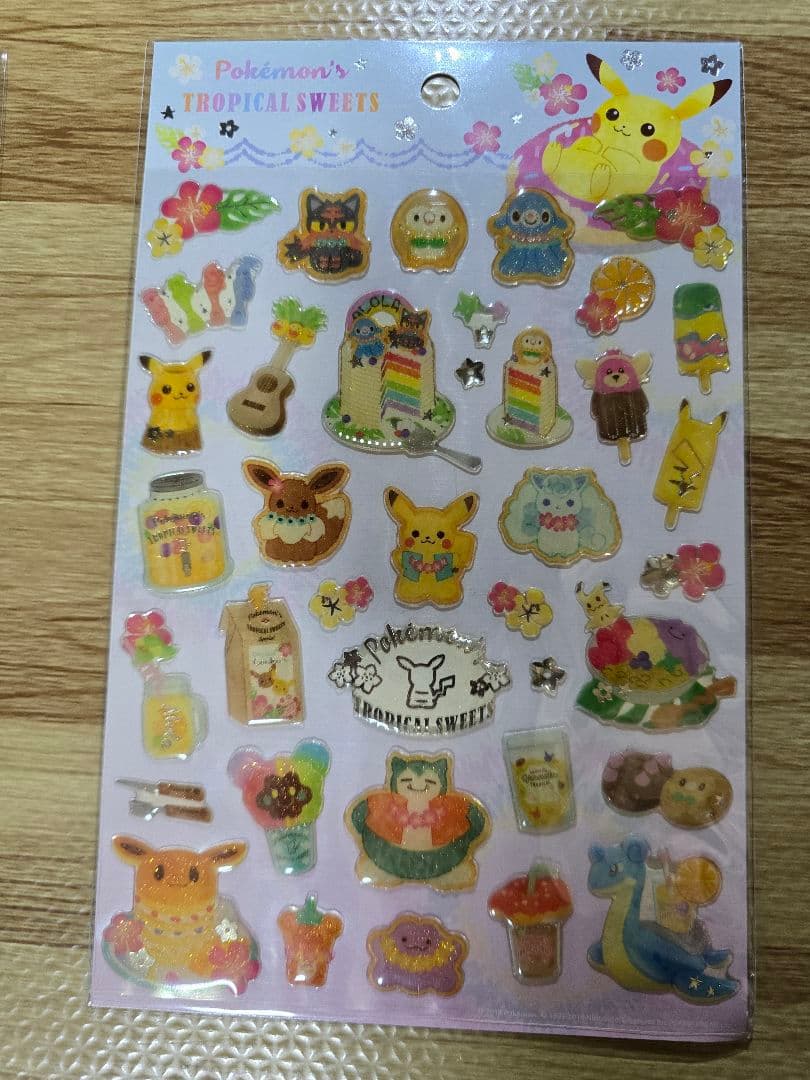 【新品】ポケモンキラキラぷっくりシール2枚セット【ポケセン限定】