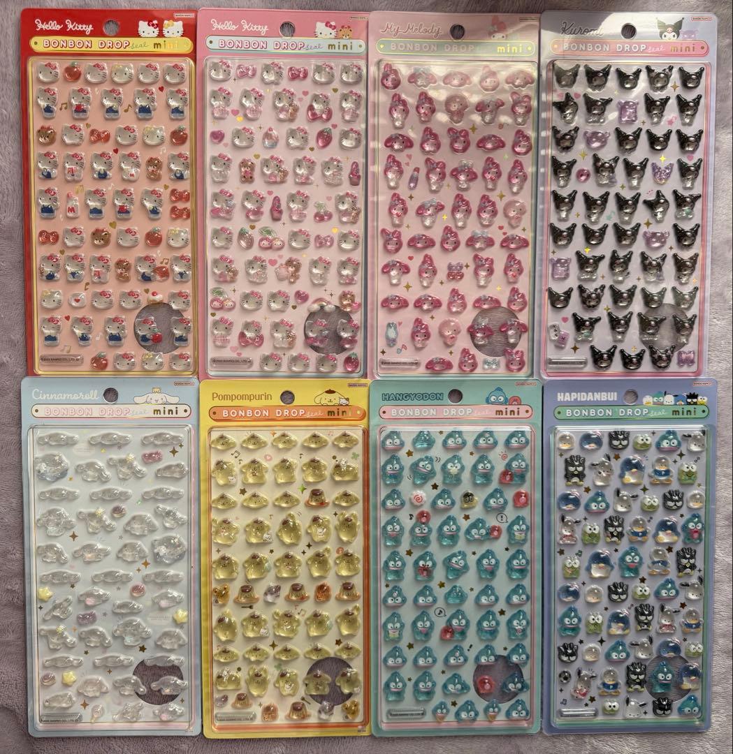 正規品 ボンボンドロップシール サンリオミニ8種セット