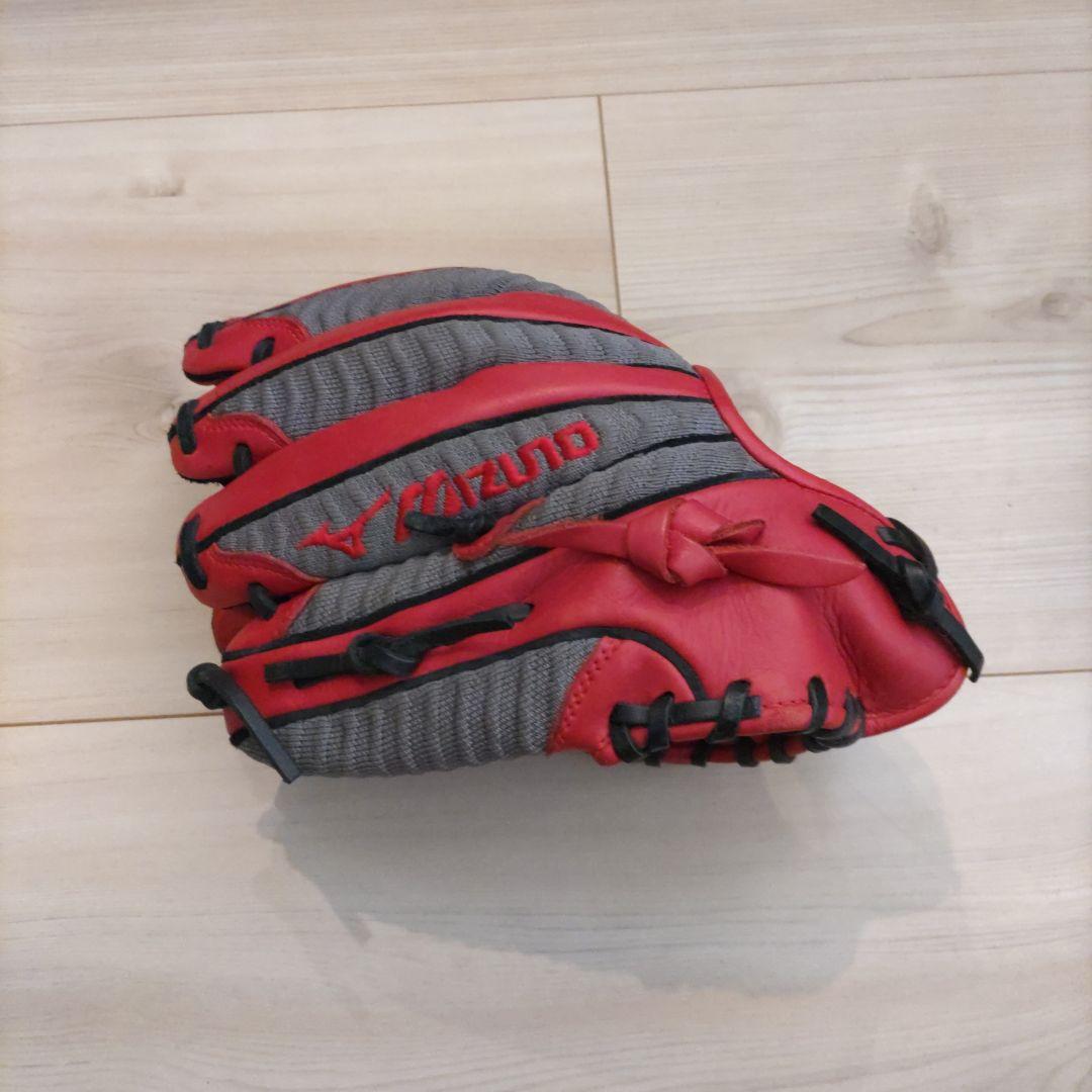 ミズノ　軟式グラブ　TECH Knit 1AJGR29803 レッド×グレー