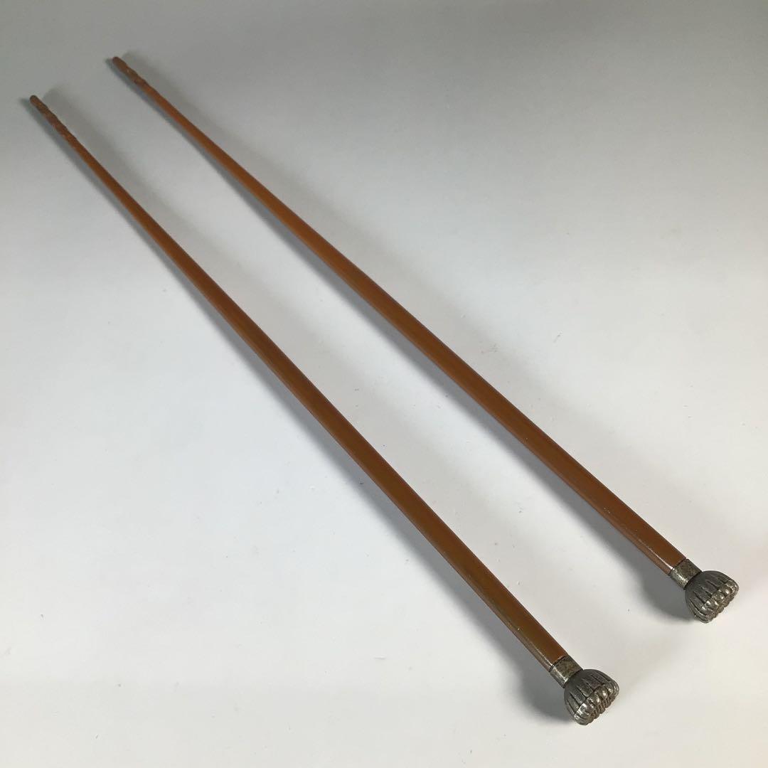 Ｎ４５５　火箸　『木村清斎造』『鵬雲斎好』『笹頭』『飾火箸』　共箱　茶道具