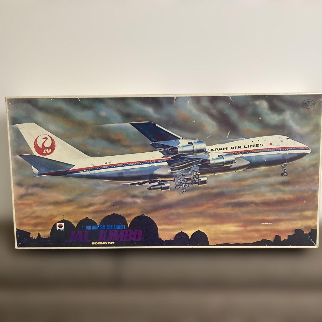 未組立｜NITTO日東 日航ジャンボ ボーイング747 1/100プラモデル