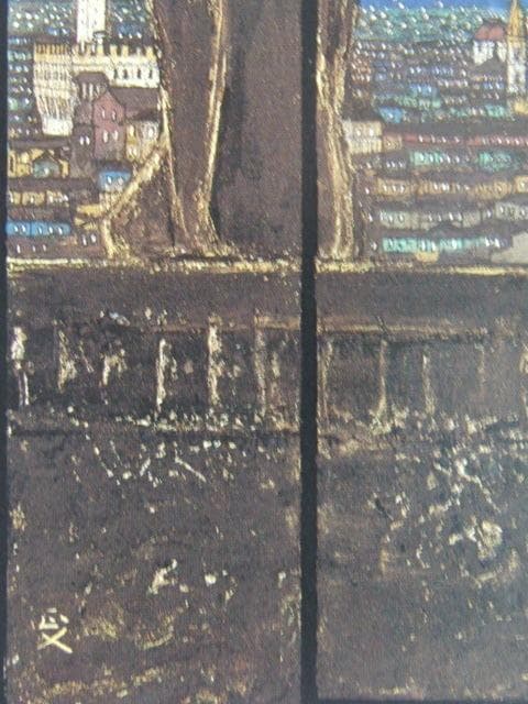 柳沢正人、【刻を見る丘】、希少画集画より、状態良好、新品高級額装付