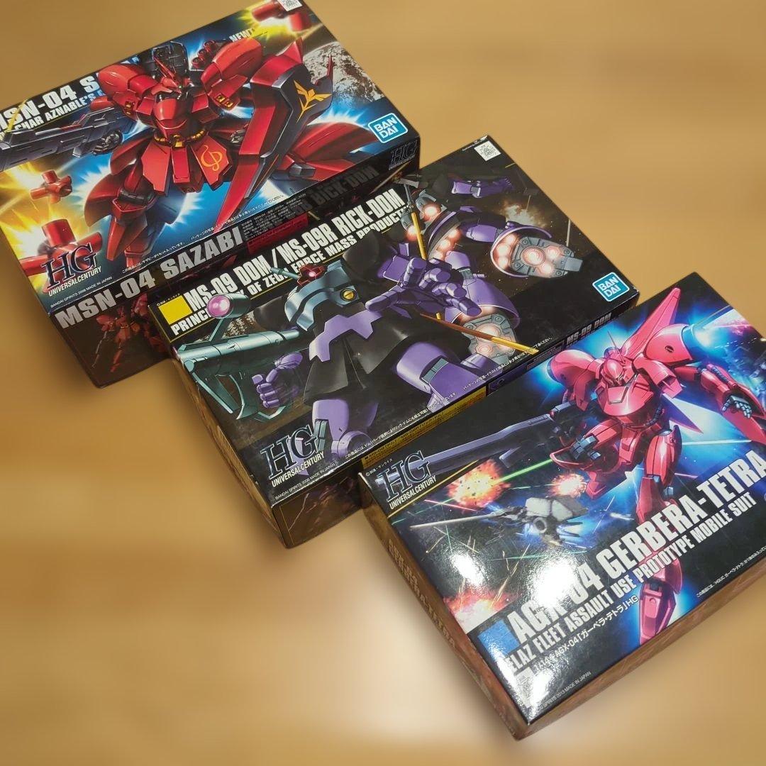 HG 1/144　リックドム　サザビー　ガーベラテトラ　3体セット