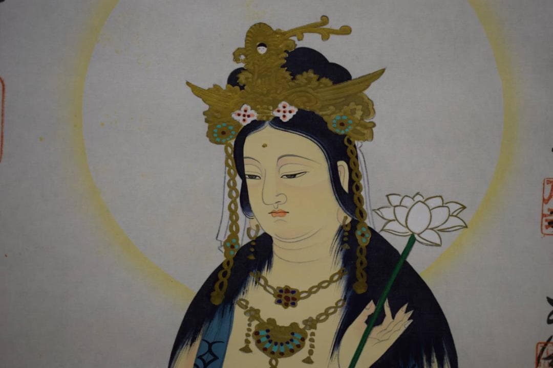 真作/西国三十三ヶ所/三十三ヵ所霊場集印肉筆掛軸/布袋屋掛軸HF-134