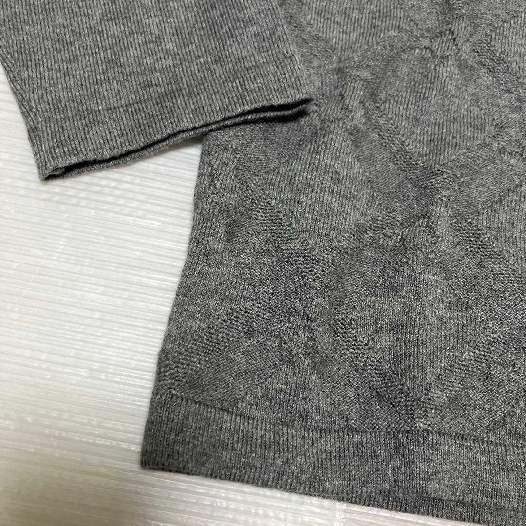 送料無料 新品 adidas GOLF アーガイル柄セーター ポロ L GR