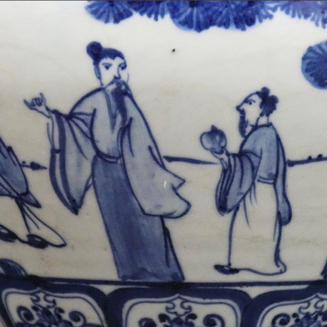 中国美術 中国古玩 台座付染付花瓶 花生 飾壷 唐物 磁器 陶芸 古美術品
