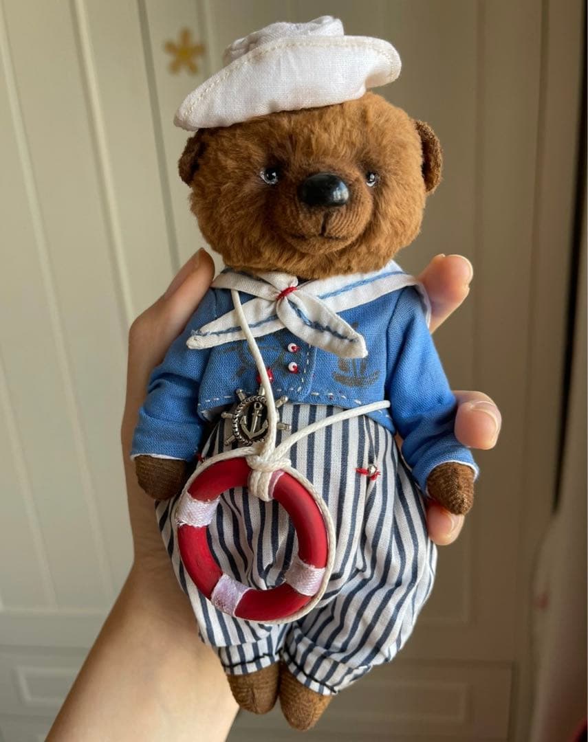 出航が待ち遠しいくま テディベア ぬいぐるみ 海外作家様 ハンドメイド 熊