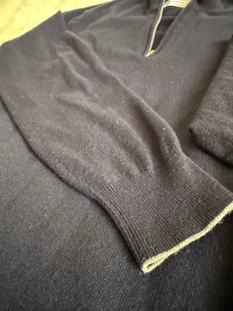 BRUNELLO CUCINELLI カシミヤ ジップアップセーター