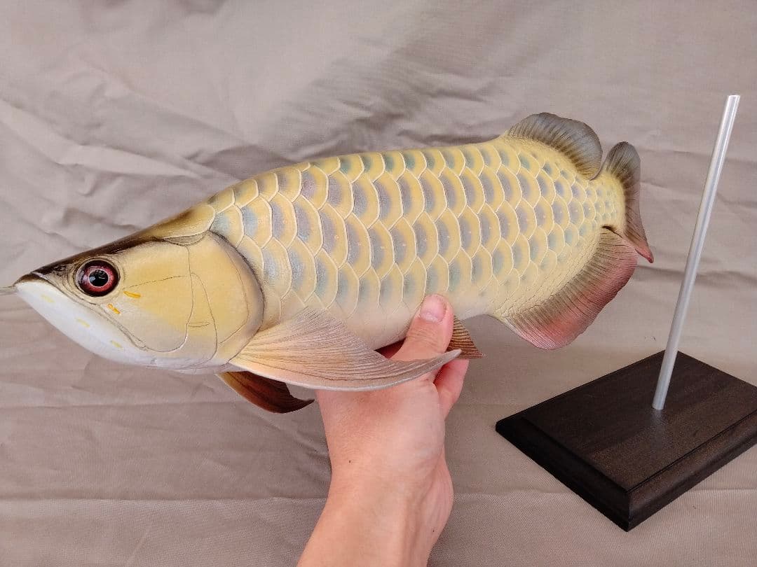 ハンドメイド　41cmアジアアロワナ　フィギュア　レプリカ　オブジェ　置物