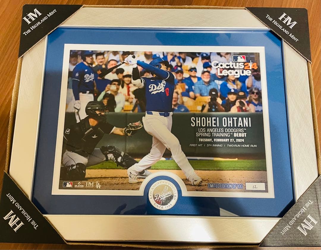 大谷翔平 ドジャース初HR記念 限定100枚 シルバーフォトミント 新品