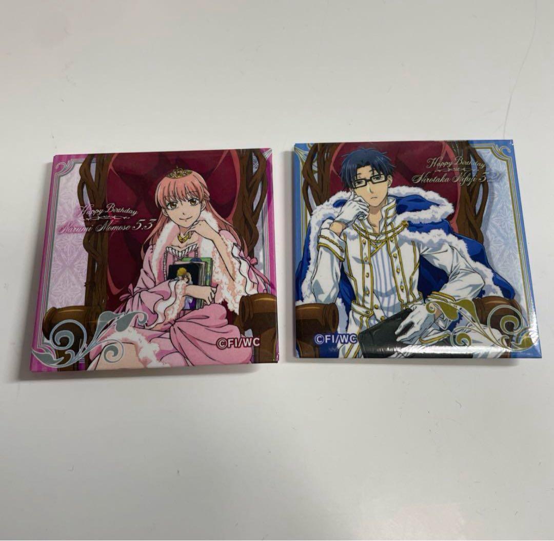 ヲタクに恋は難しい スクエア缶バッジセット 成海＆宏嵩BDver. ノイタミナ